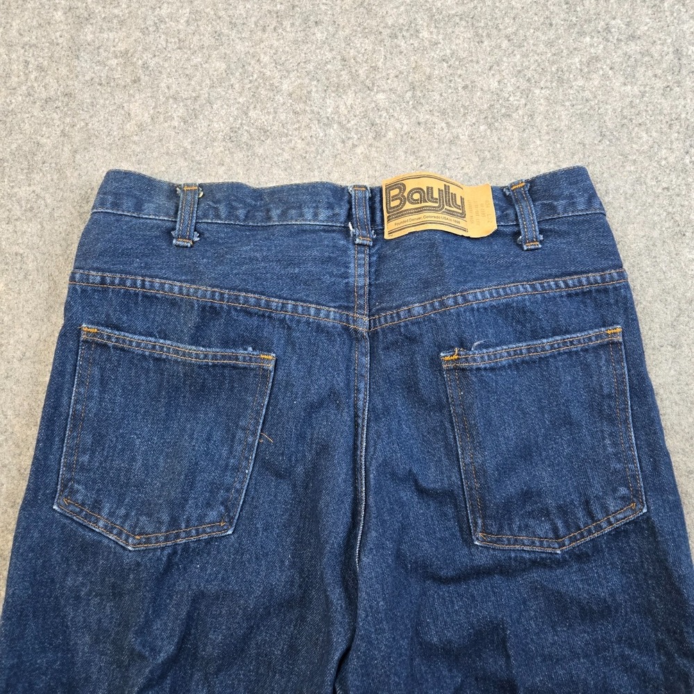 Vintage Bayly Jeans Mens 34x29* Straight Leg Dark Wash Outdoors 90s Made in USA - Picture 6 of 11